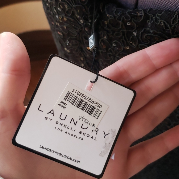 NWT Shelli Segal Elegant LBD w/ Feather Trim sz 16 - Picture 11 of 12